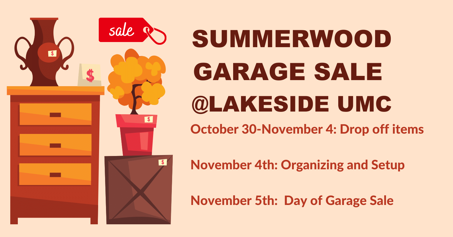 Garage sale lakeside methodist church